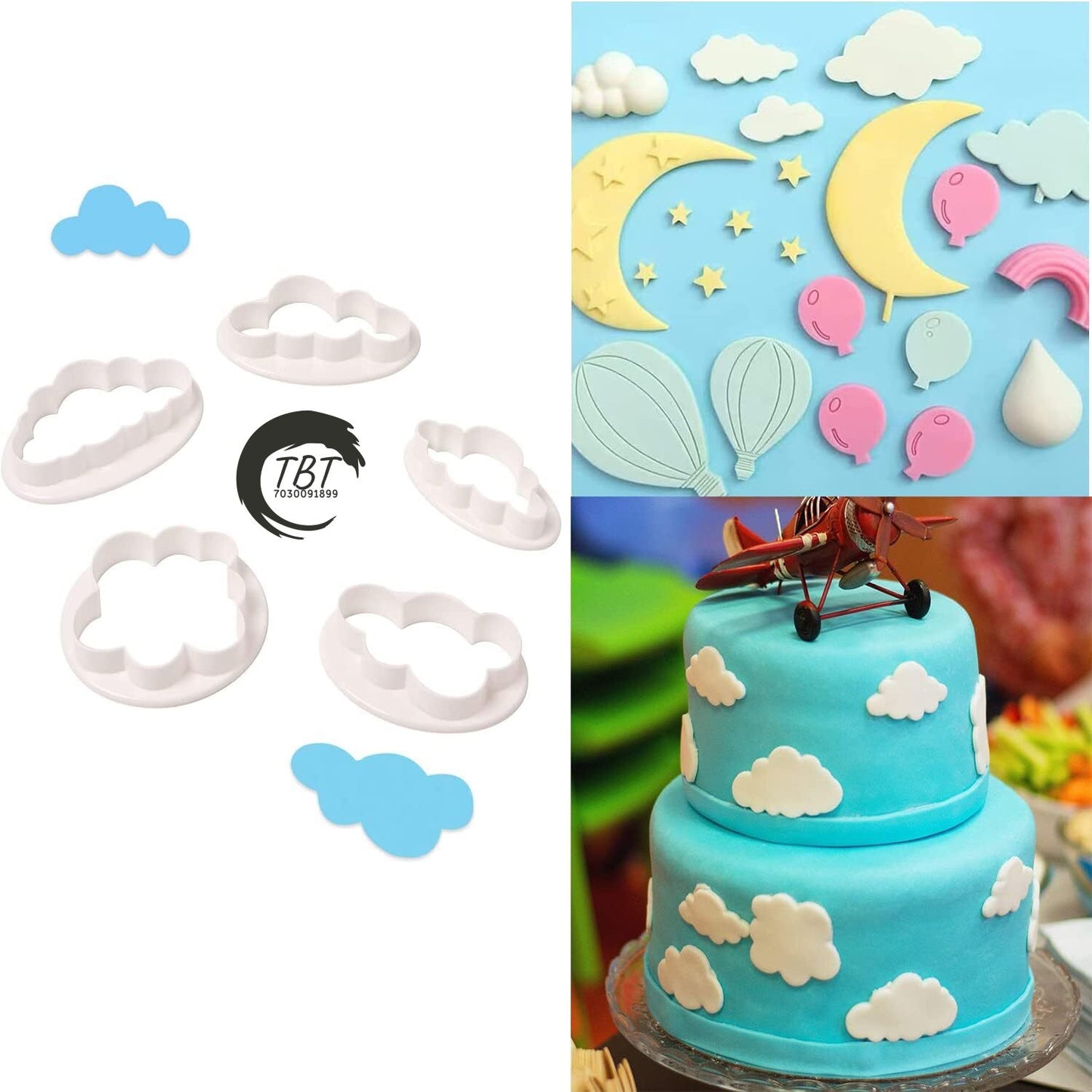 5Pcs Different Fluffy Cloud Cutters