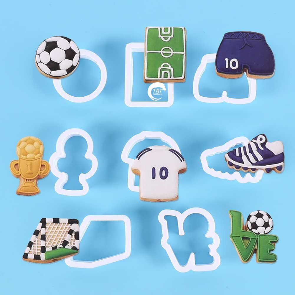 8 Pcs Football Cookie And Fondant Cutter