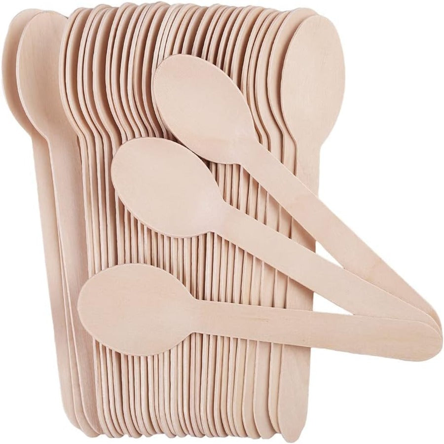Disposable Wooden Spoons 100Pcs
