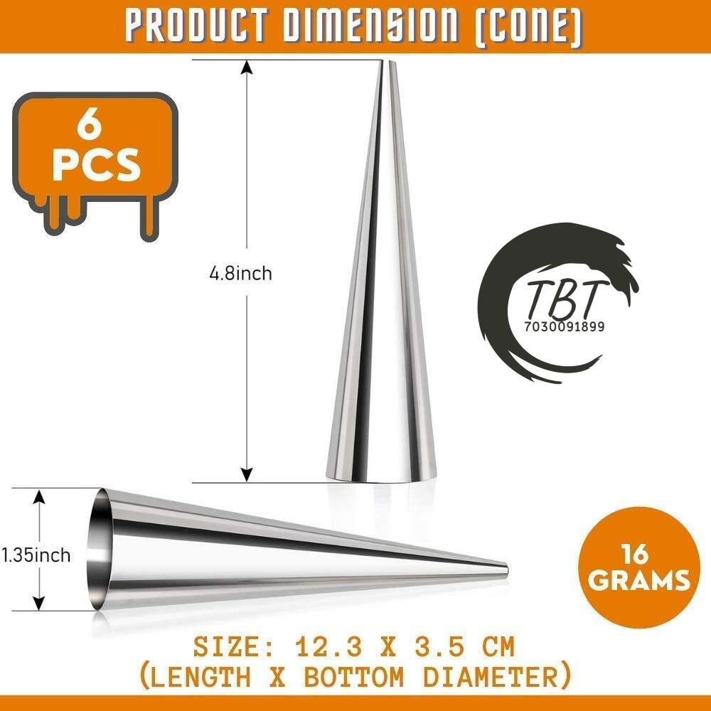 6 Pcs Stainless Steel Cream Roll Baking Tube