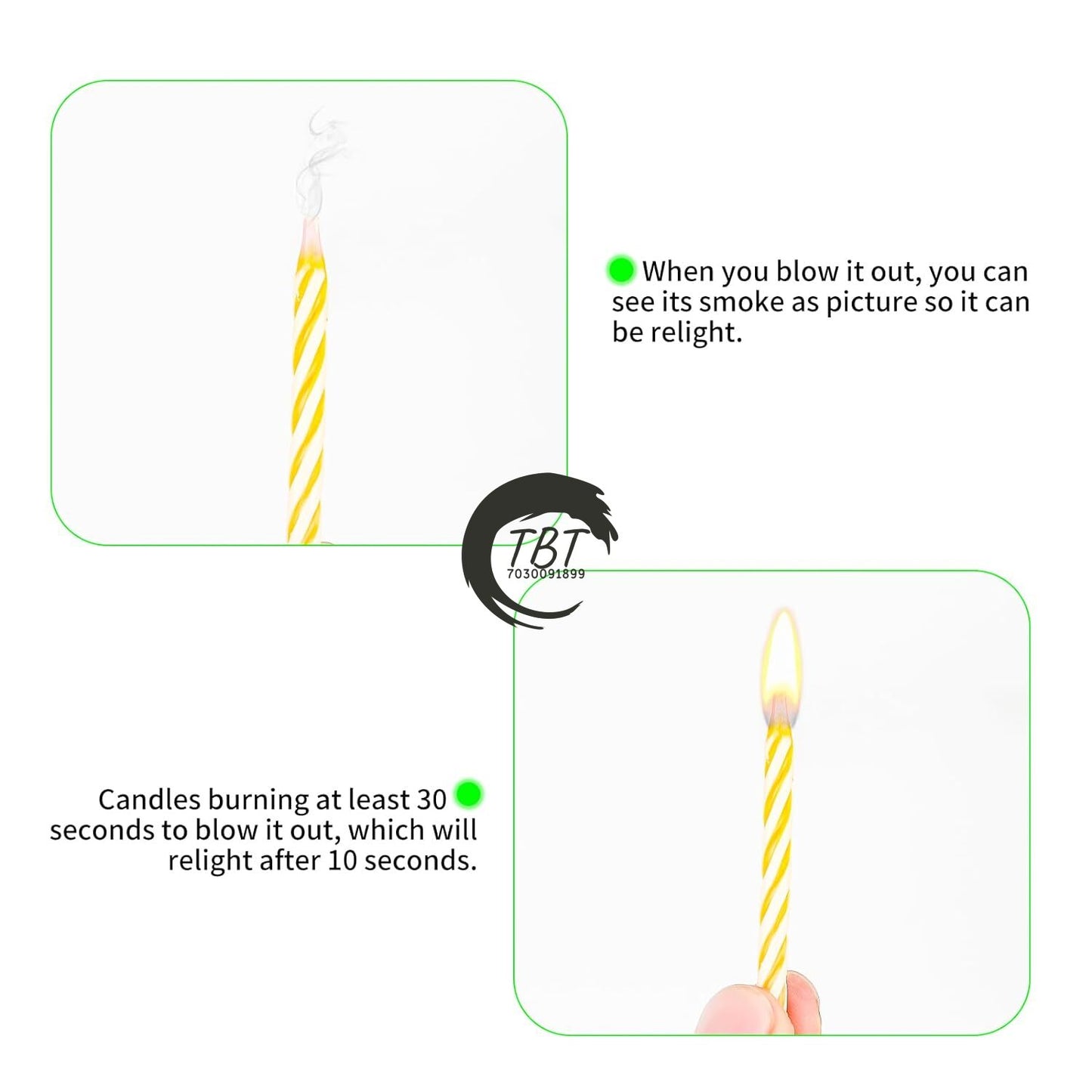 Magic Relighting Birthday Candles [ Pack Of 24 Pcs ]