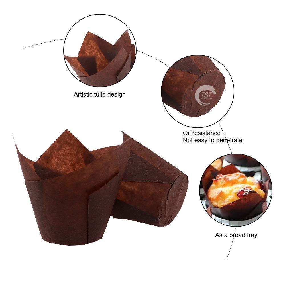 100 Pcs Tulip Paper Cupcake Muffin Liners