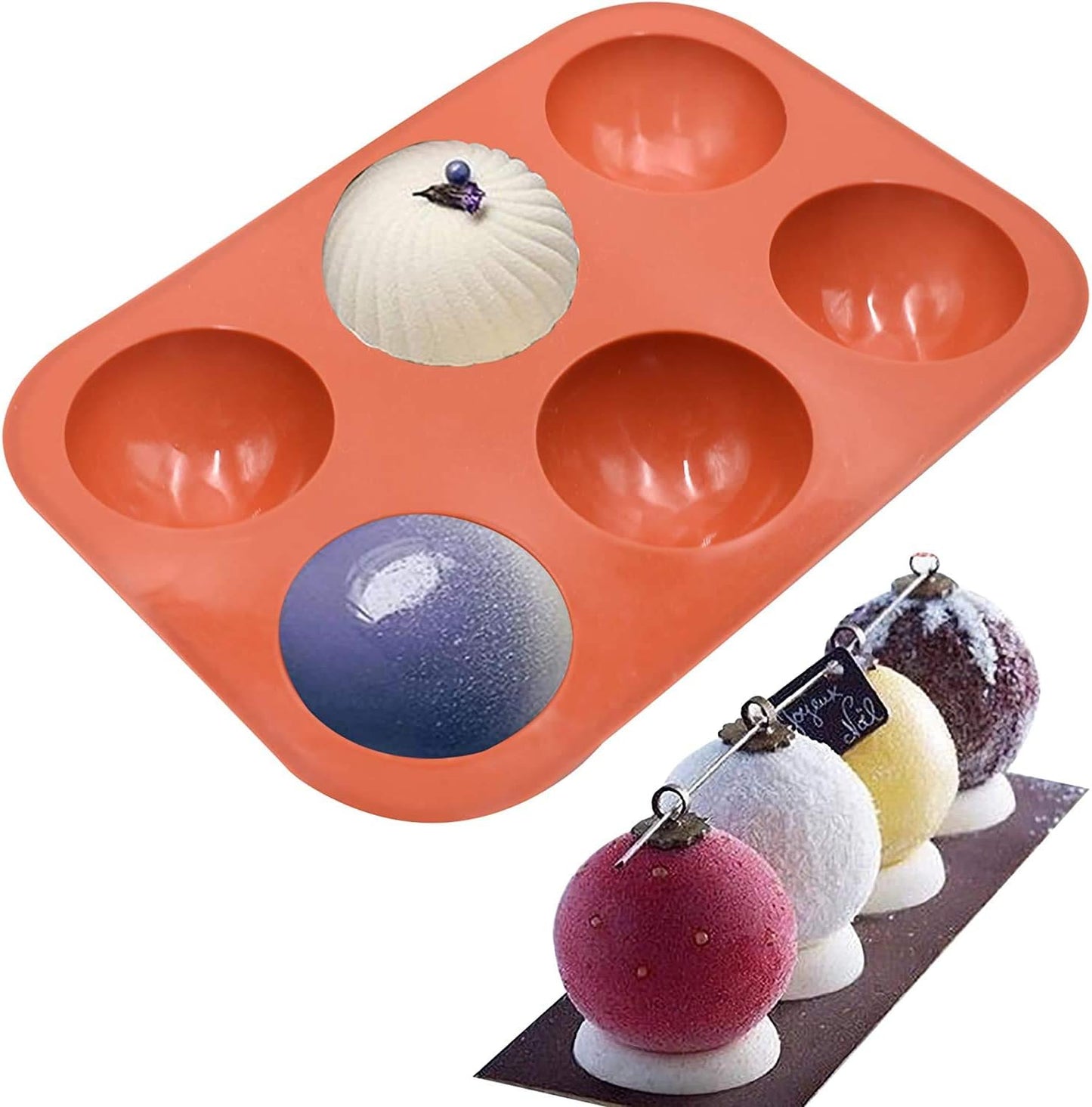 6 Cavity Half Ball Silicone Chocolate Mold