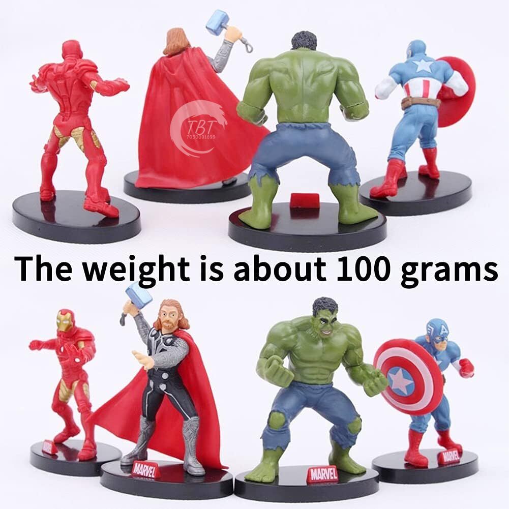 Avengers Action Figures Cake Decoration Toy { Set Of 4 Piece }