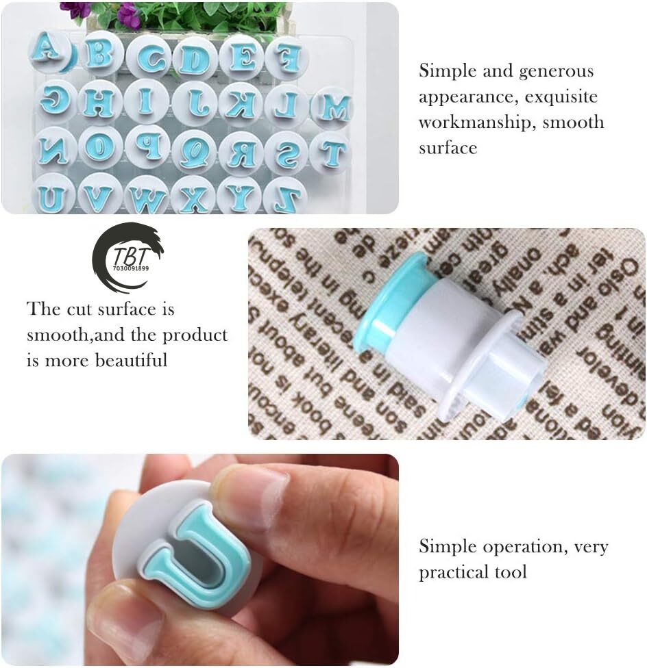 26 Pcs Alphabet Letters Plunger Fondant Cookie Cutter