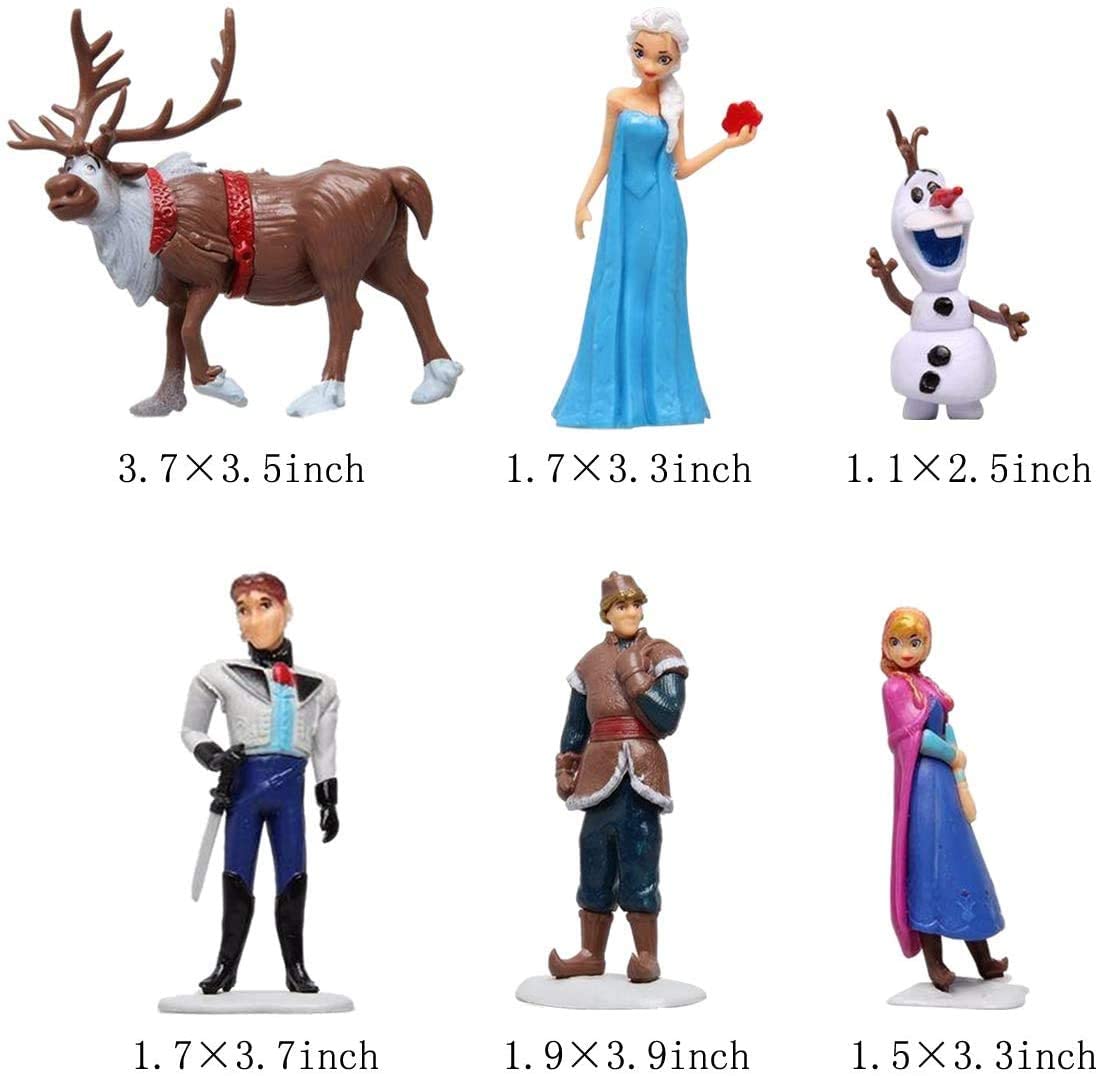 Frozen Toy Cake Decoration Topper Set { Set Of 6 Piece }