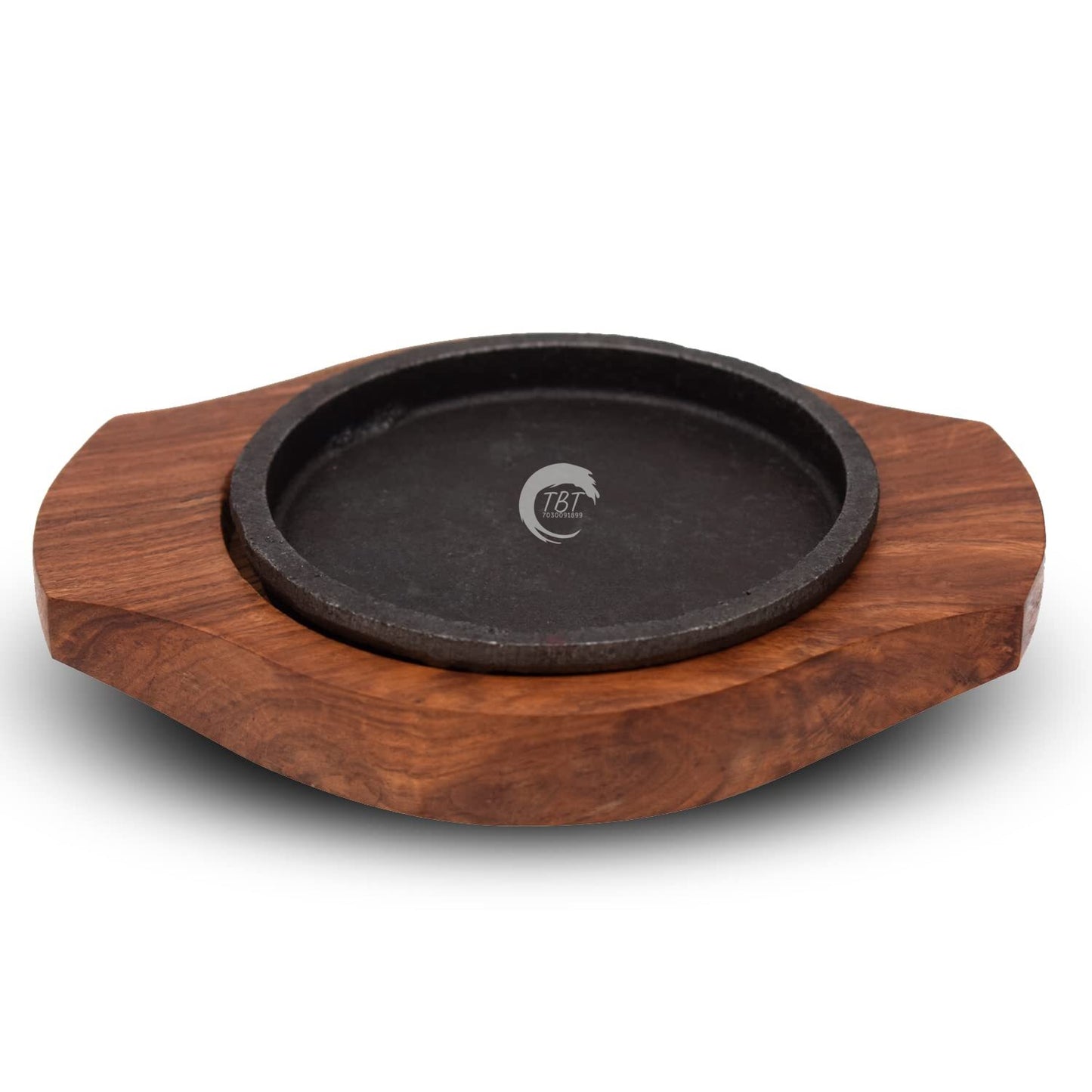 Cast Iron Sizzler With Wooden Base Sizzler Brownie Tray [ 7 Inch ]