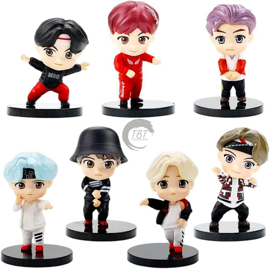 Mini BTS Army Cake Decoration Toy Set { Set Of 7 Piece }