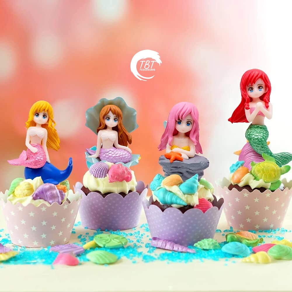 Mermaid Doll Cake Toy Set { Set Of 4 Piece }