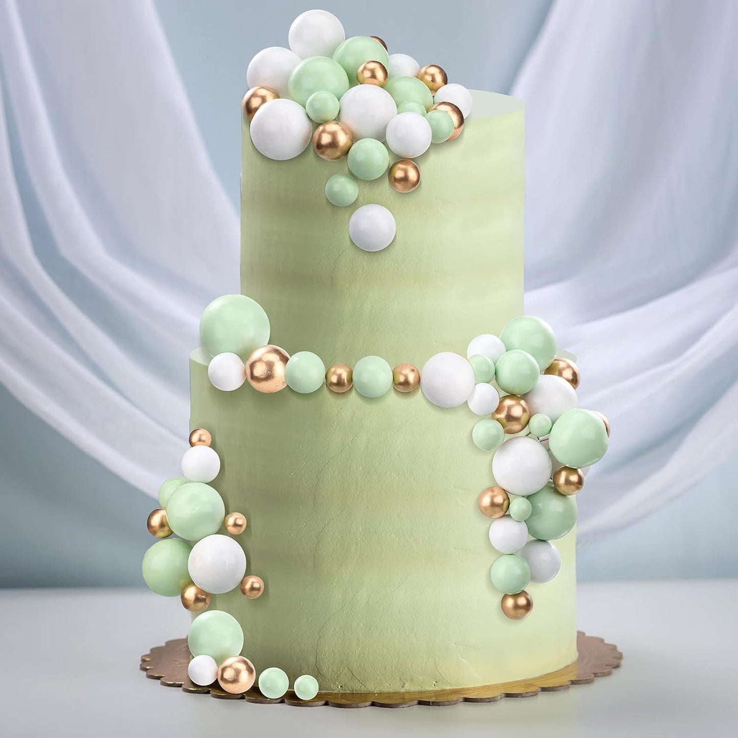 20Pcs Green Faux Ball Cake Decoration