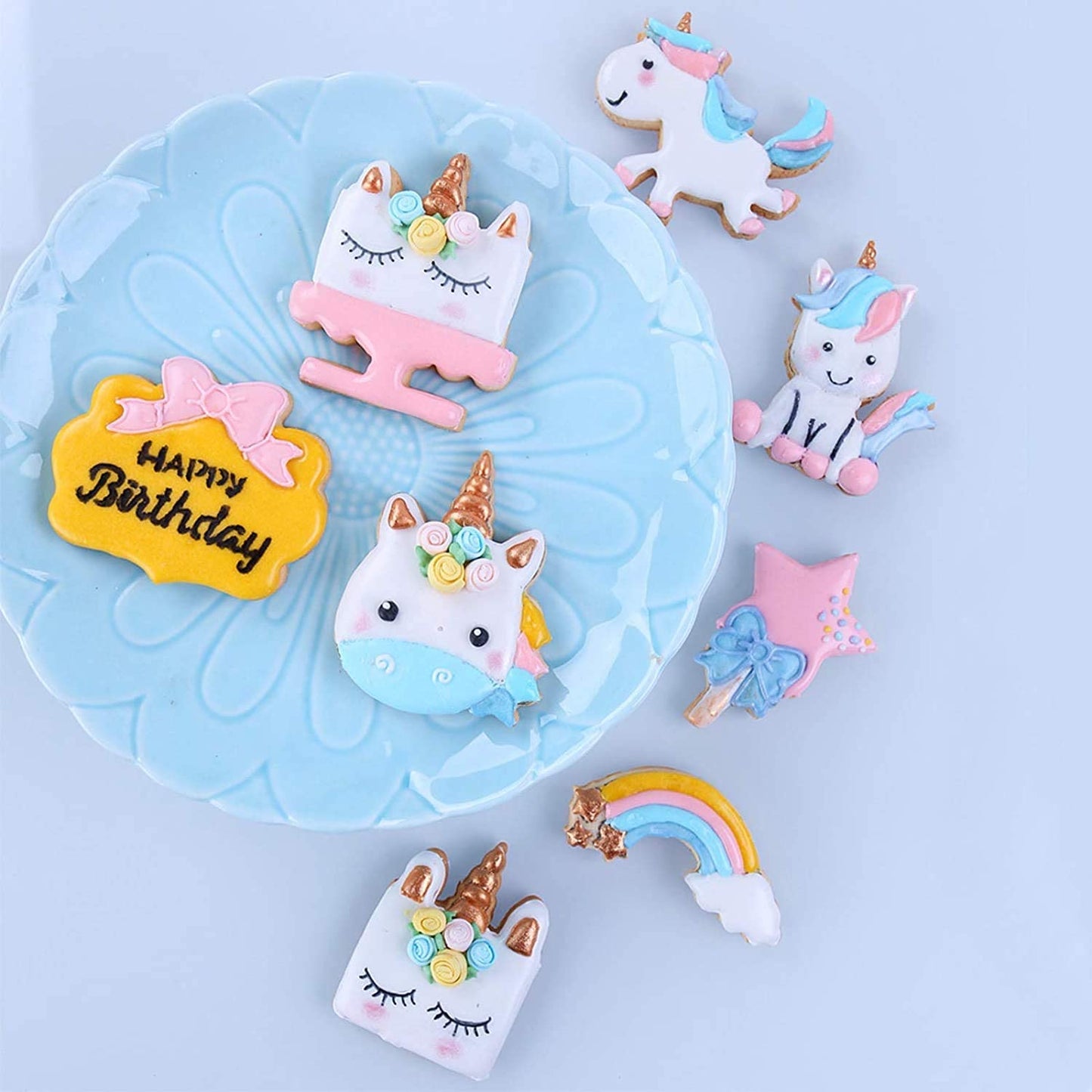 8 Pcs Multiple Unicorns Fondant And Cookie Cutter