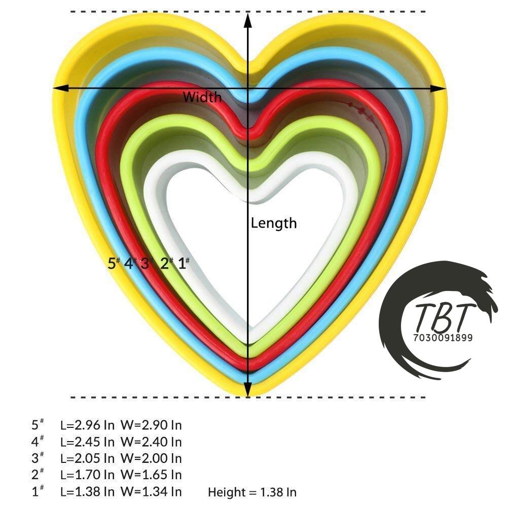Plastic Heart Cookie Cutter Set { Pack of 5 Piece }