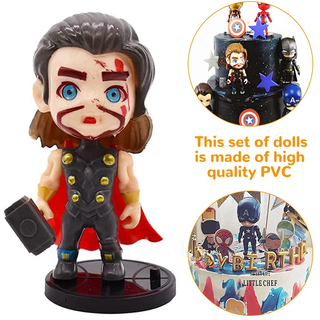 Mini Avengers Toys Cake Decorations { Set Of 6 Piece }