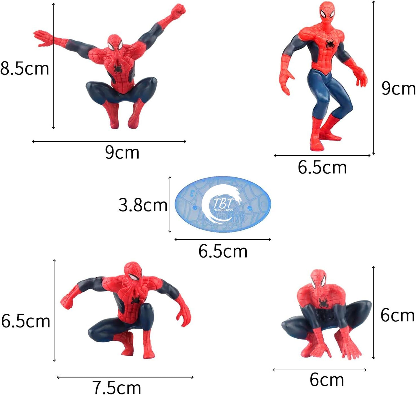 SpiderMan Cake Decorating Toy Topper { Set Of 7 Piece }