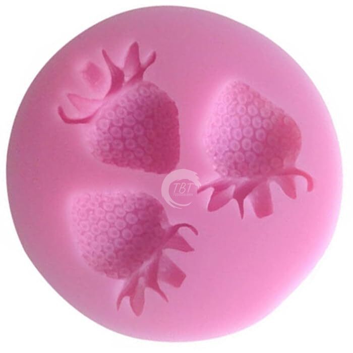 3 Cavity Strawberry Silicone Fondant Mold