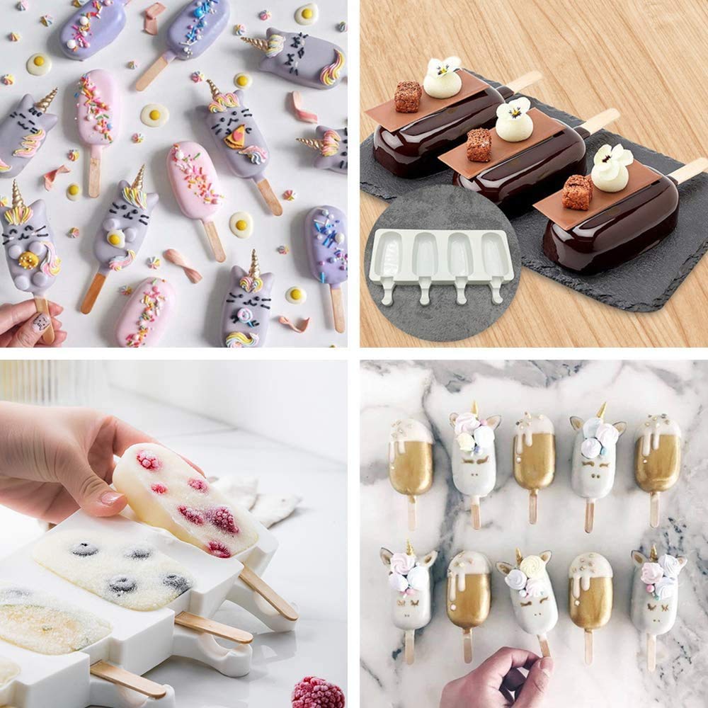 4 Cavity Big Size Silicone Cakesicle Mold