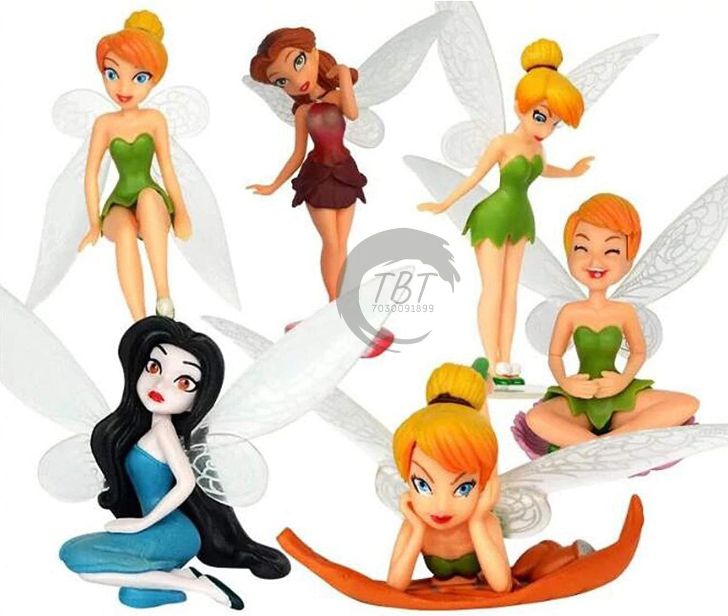 Tinkerbell Fairy Tal Cake Decoration Toy { Set Of 6 Piece }