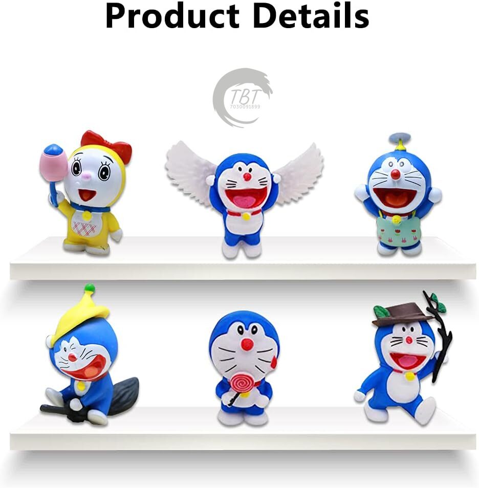 Doraemon Cake Decoration Toys Set { Set Of 6 Piece }