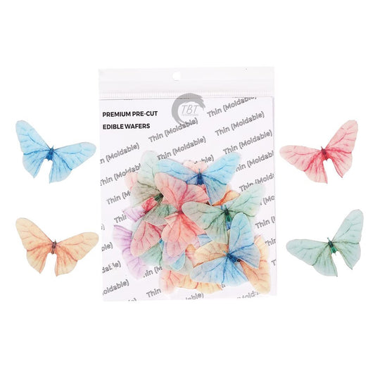 Pastel Color Small Size Edible Pre-Cut Butterfly Wafer Paper