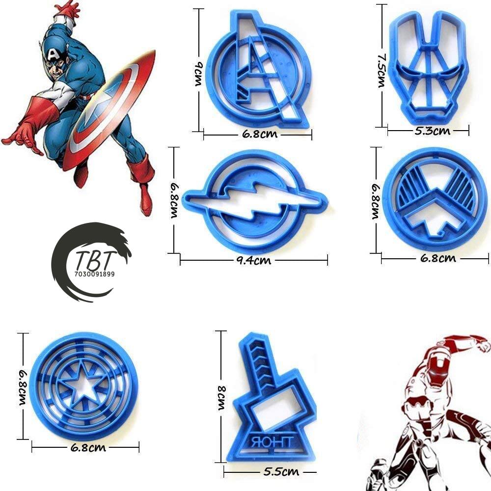 6 Pcs Avengers Theme Cookie And Fondant Cutter