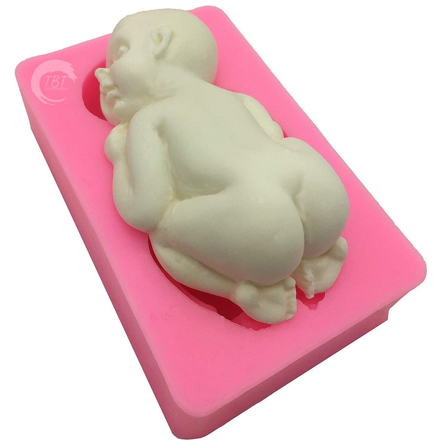 Big Size Sleeping Baby Silicone Fondant Mold