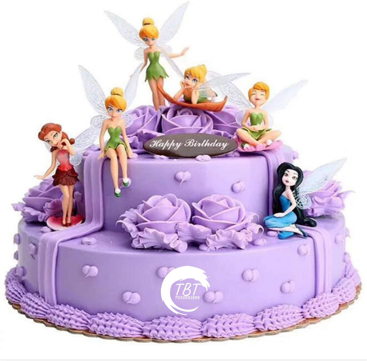 Tinkerbell Fairy Tal Cake Decoration Toy { Set Of 6 Piece }