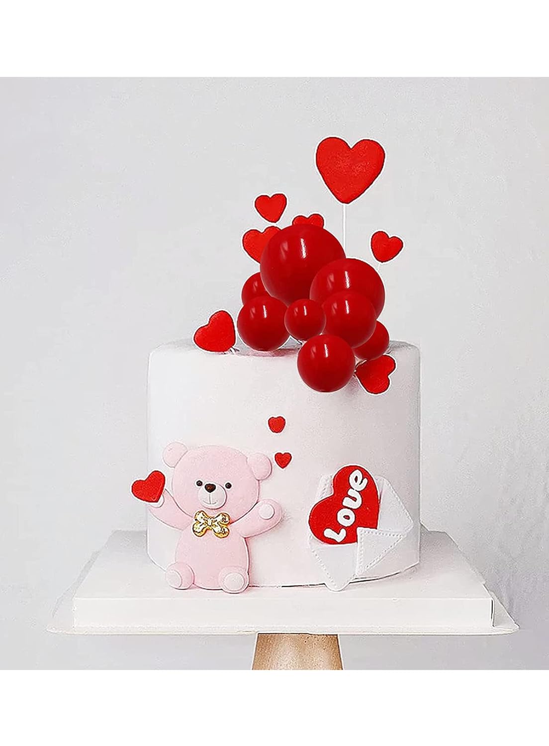 20Pcs Red Faux Ball Cake Decoration