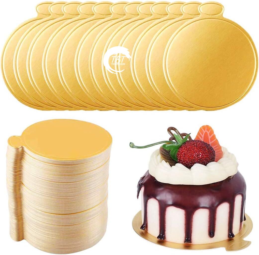 Mini Round Golden Pastry Cake Base 24 Piece