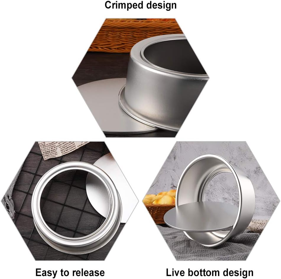 Aluminium Loose Bottom Round Cake Mold Cake Tin - 10X2.5 Inch