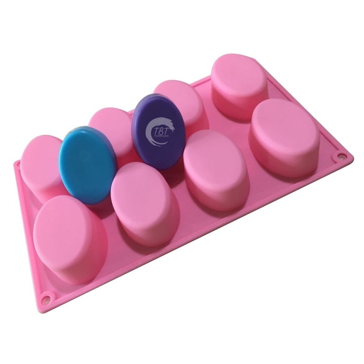 8 Cavity Oval Chocolate & Soap Mold