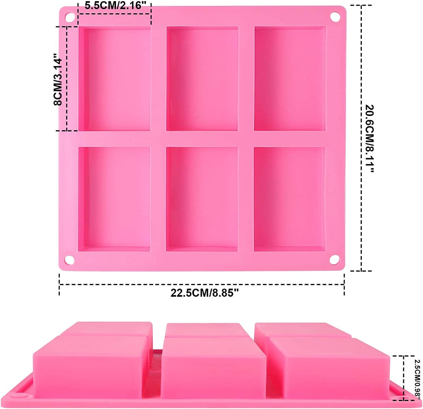 6 Cavities DIY Silicone Handmade Soap Mold