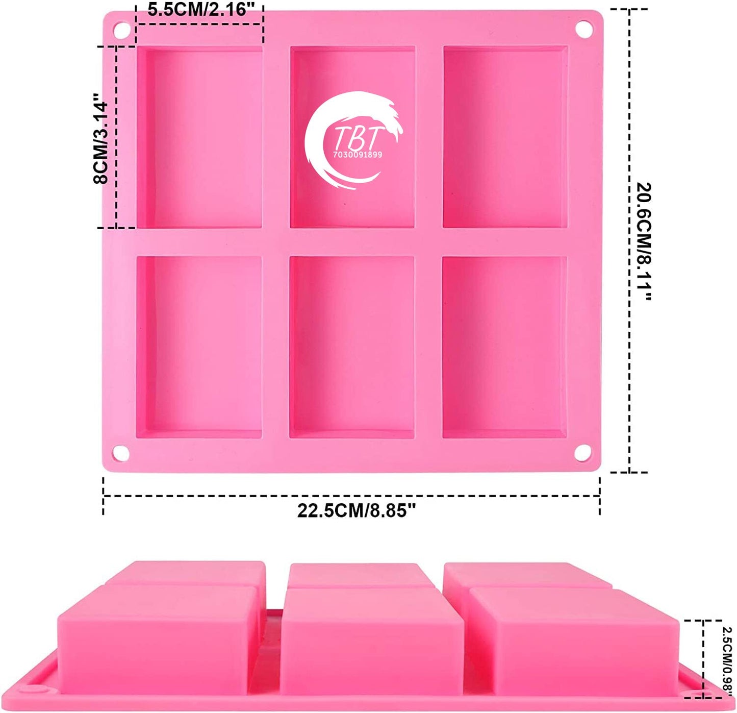 6 Cavities DIY Silicone Handmade Soap Mold