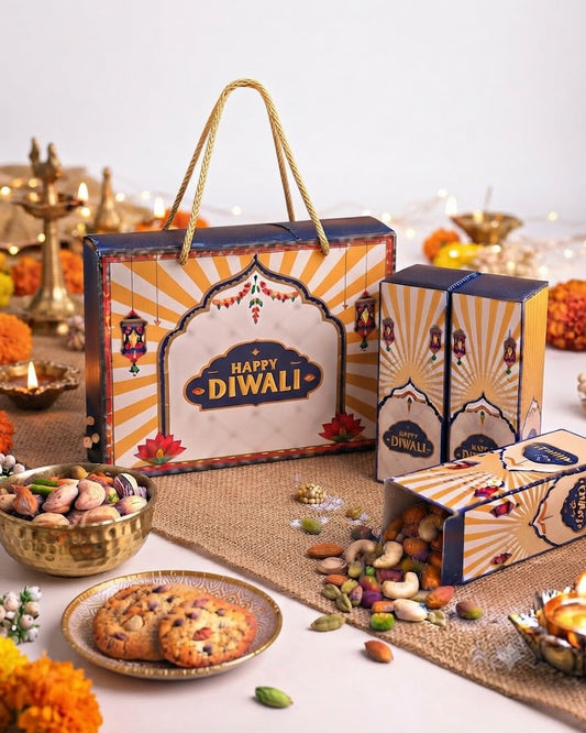 Happy Diwali 3-in-1 Multipurpose Festive Gift Hamper Box Set with Carry Bag