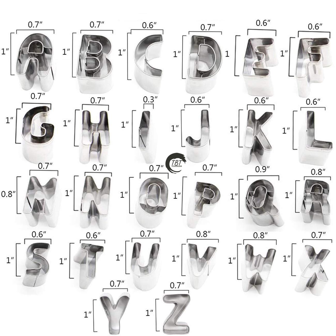 Stainless Steel Alphabet Cookie And Fondant Cutter