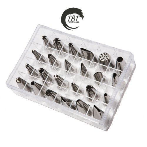 24 Pcs Stainless Steel Piping Nozzle Set