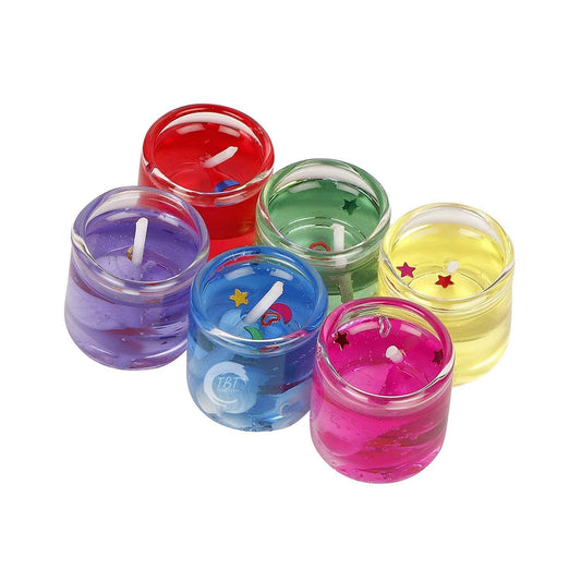 Small Glass Jelly Gel Candles [ Set Of 6 Pcs ]