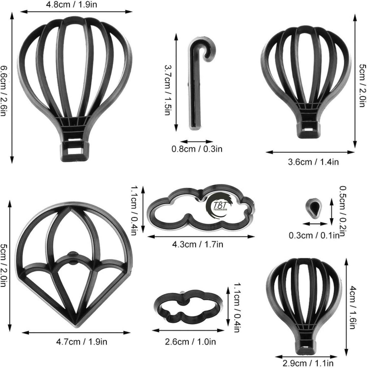 Hot Air Balloon Silhouette Fondant And Cookie Cutter Set