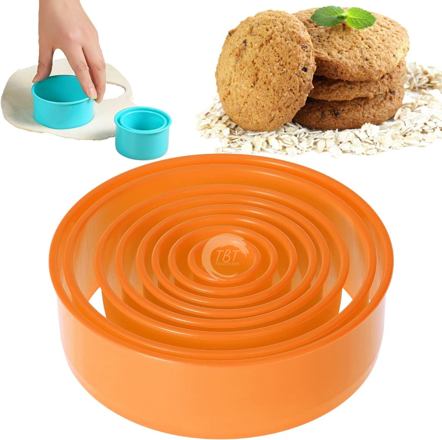 8Pcs Round Cookie Biscuit Cutter