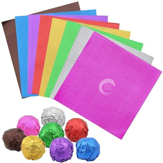 250 Pcs Square Aluminium Foil Chocolate Packaging Wrapper Multicolor