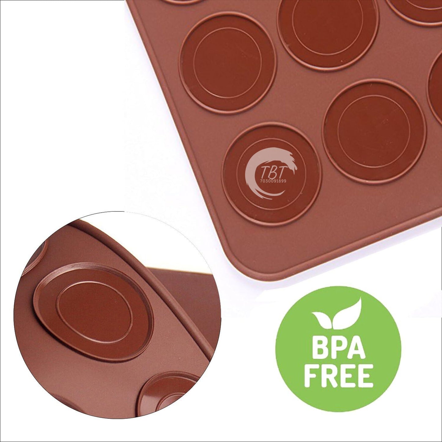 30 Cavity Silicone Round Macaron Baking Mat