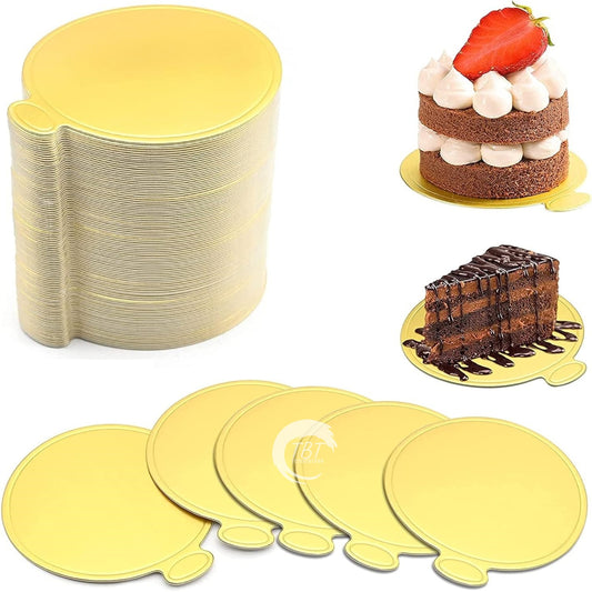Mini Round Golden Pastry Cake Base 24 Piece