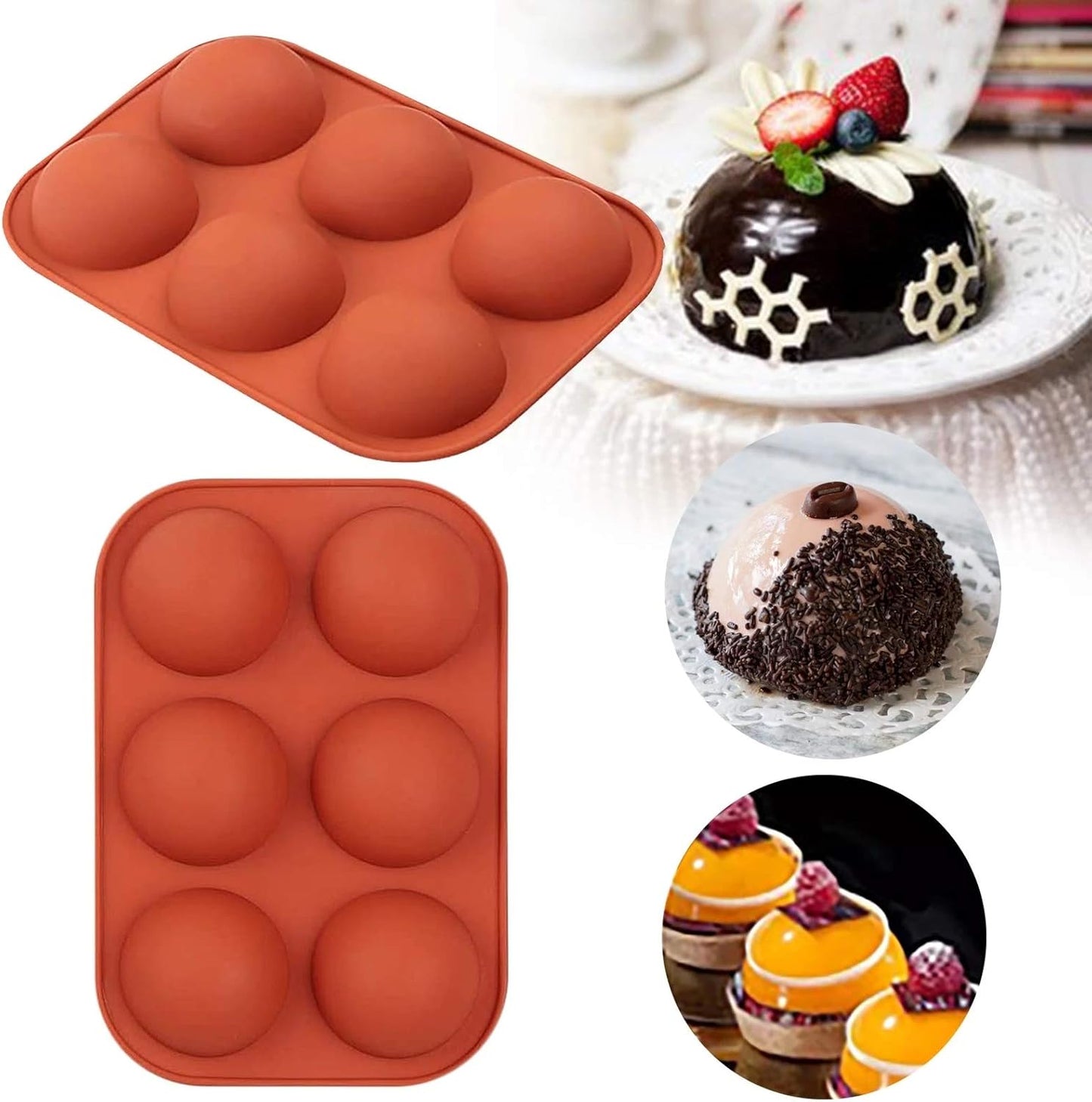 6 Cavity Half Ball Silicone Chocolate Mold