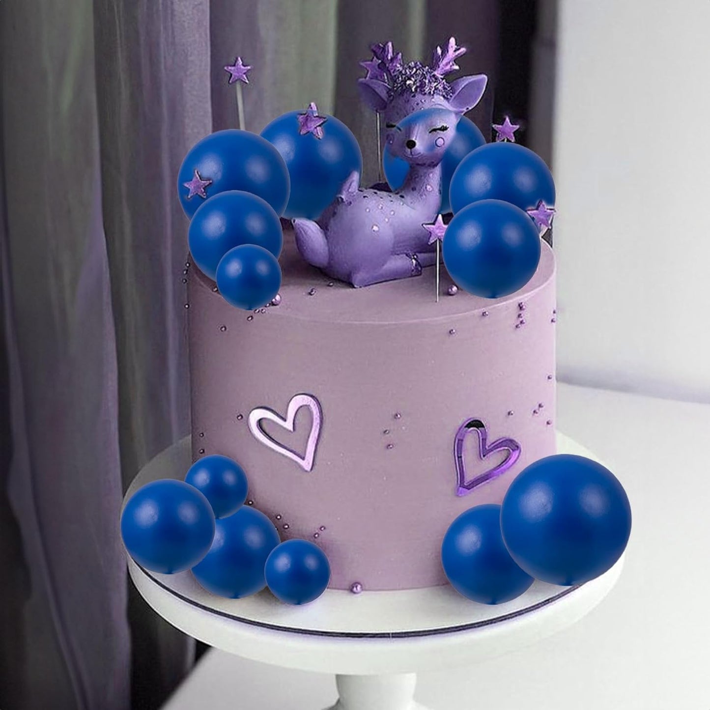 20Pcs Royal Blue Faux Ball Cake Decoration