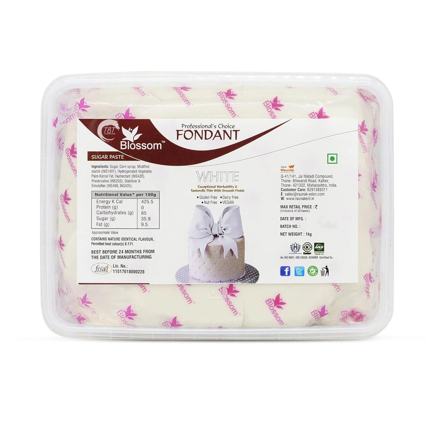Blossom White Sugar Paste Fondant - 1 Kg