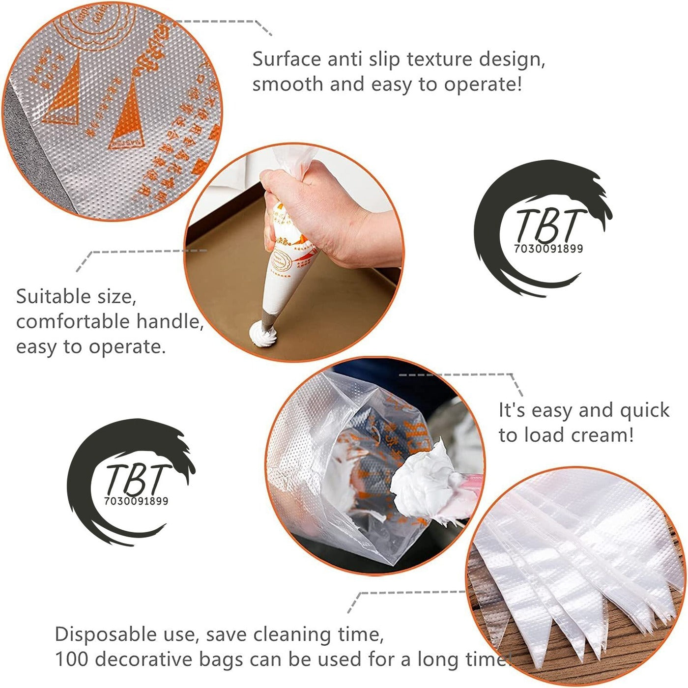 100 Pcs Big Size Disposable Piping Bag