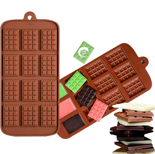 12 Cavity Silicone Break Apart Chocolate Mini Bar Mold