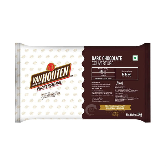 Vanhouten 55% Dark Chocolate Couverture -1 KG