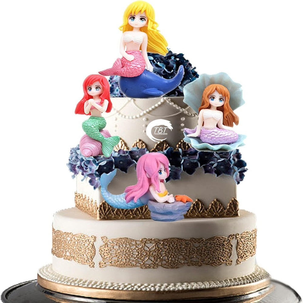 Mermaid Doll Cake Toy Set { Set Of 4 Piece }