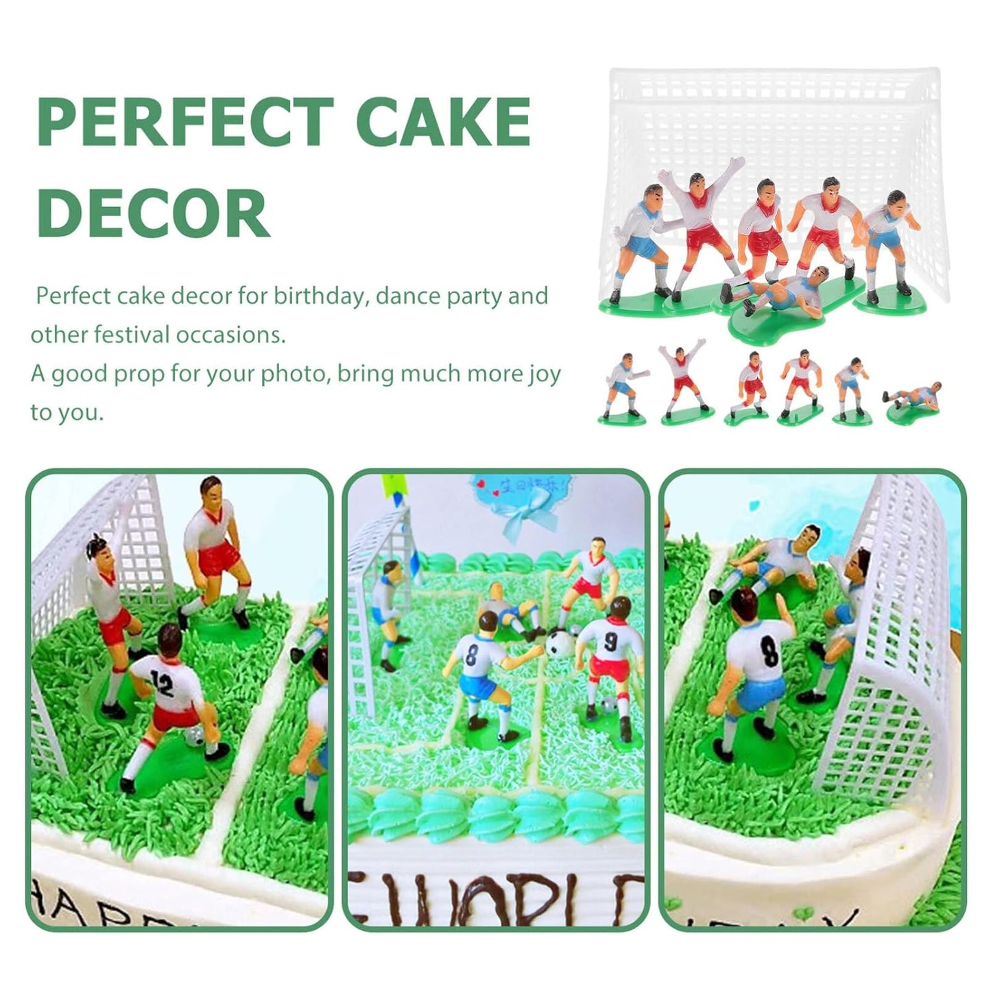 Football Cake Toy Topper Set { Set Of 6 Piece }