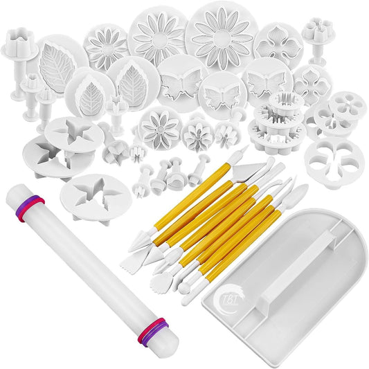 46 Pcs Cookie Fondant Cake Sugarcraft Decorating Tool Kit